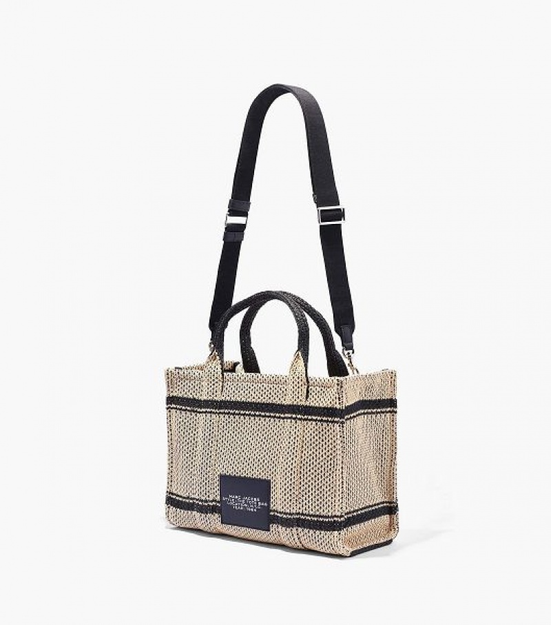 Beige Marc Jacobs The Straw Jacquard Medium Women's Tote Bags | 04173IMFE