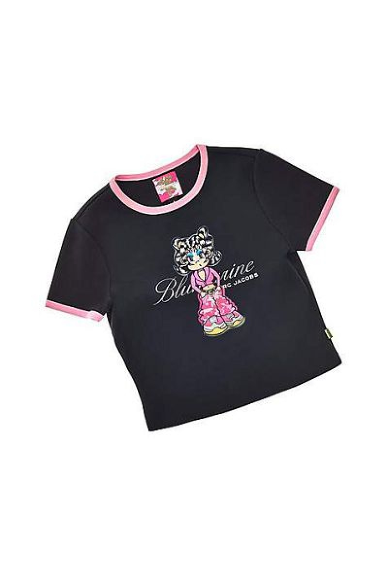 Black Marc Jacobs Blumarine Cartoon Baby Heaven T Shirts | 13985CPGI