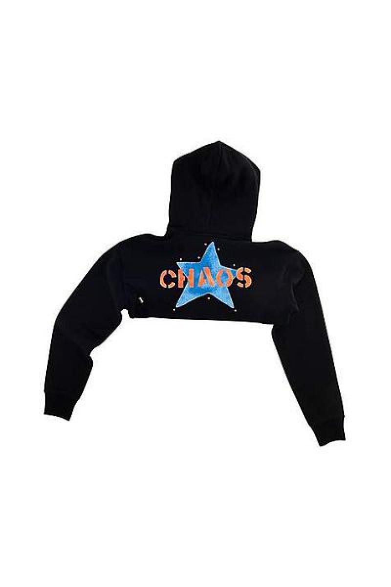 Black Marc Jacobs Chaos Cropped Heaven Hoodie | 98470BVUF