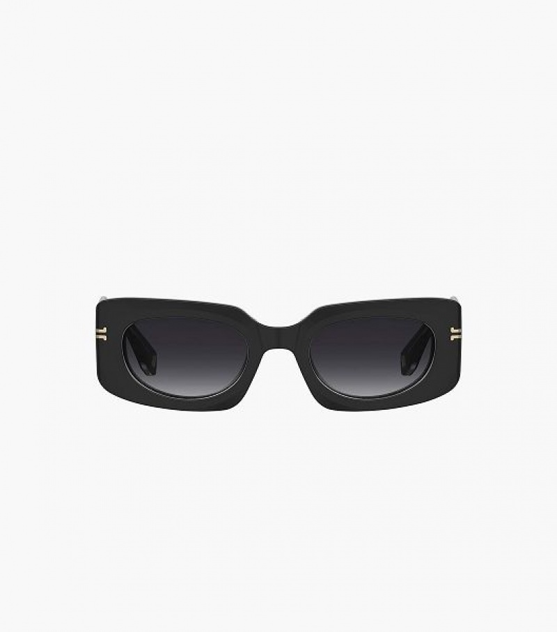 Black Marc Jacobs Icon Rectangular Women's Sunglasses | 68741IHGX