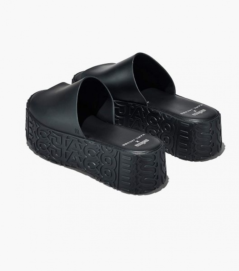 Black Marc Jacobs Melissa x Marc Jacobs Becky Platform Women's Slides | 32754XDAC