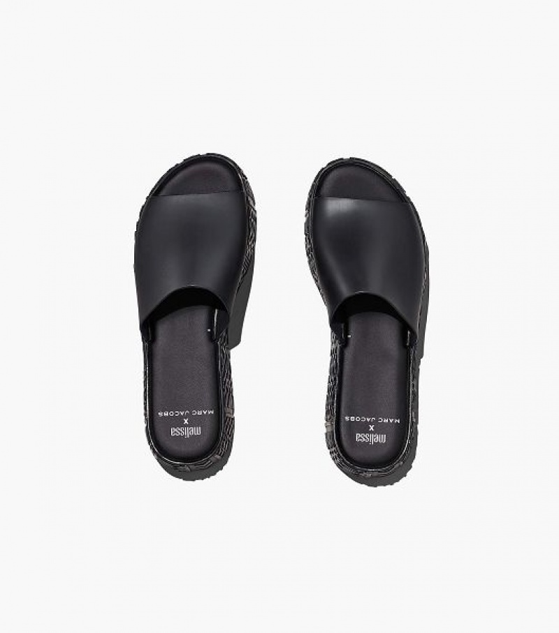 Black Marc Jacobs Melissa x Marc Jacobs Becky Platform Women's Slides | 32754XDAC