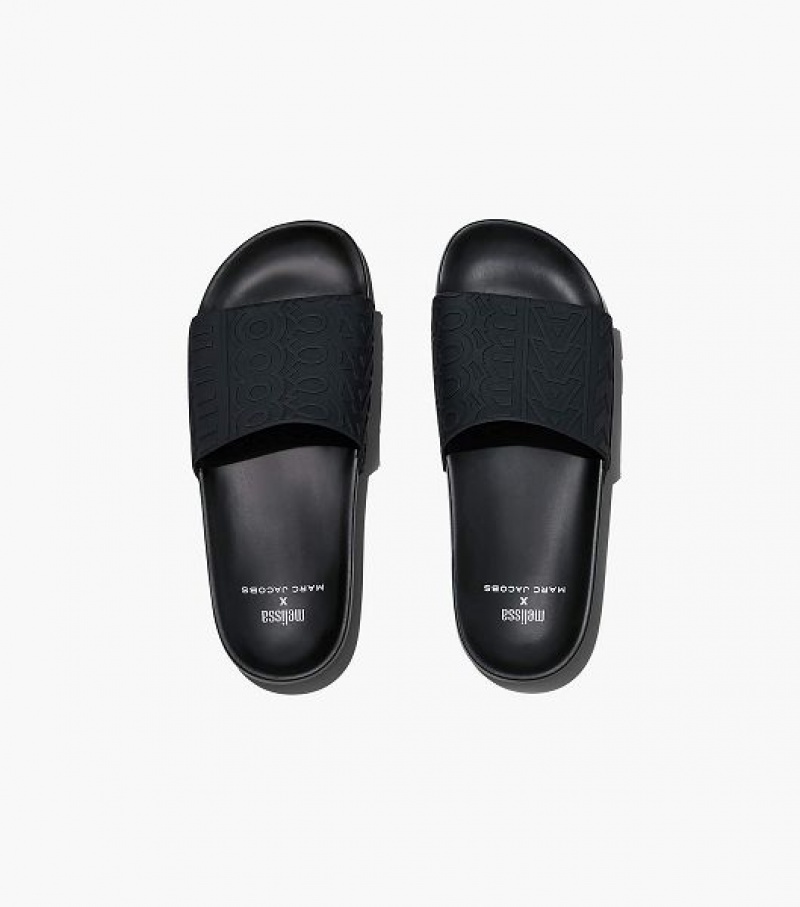 Black Marc Jacobs Melissa x Marc Jacobs Women's Slides | 19465KWBE