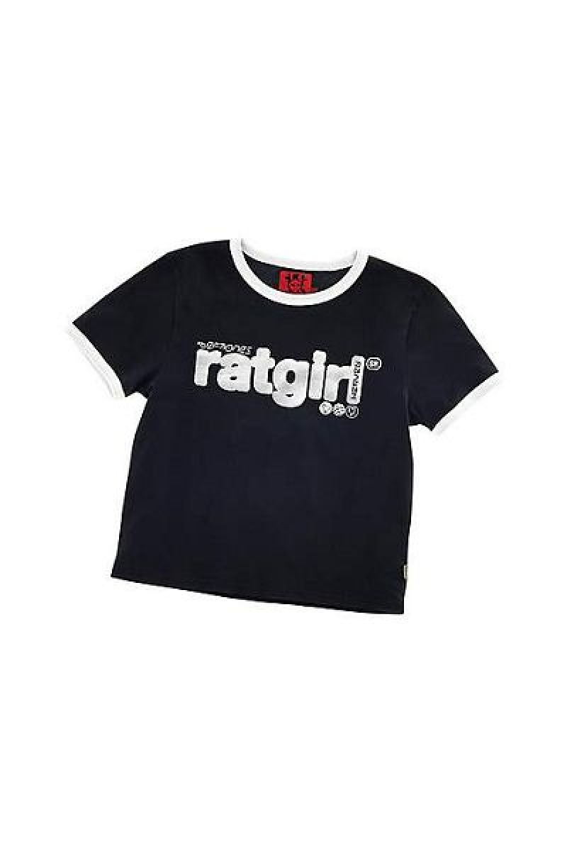 Black Marc Jacobs Ratgirl Baby Heaven T Shirts | 39614OPSC