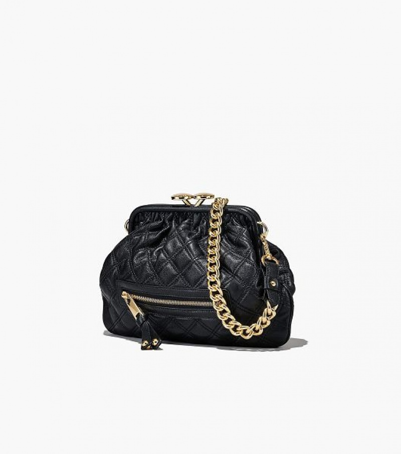 Black Marc Jacobs Re-Edition Quilted Leather Little Women's Shoulder Bags | 68249FBXQ