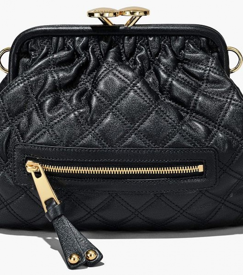 Black Marc Jacobs Re-Edition Quilted Leather Little Women's Shoulder Bags | 68249FBXQ