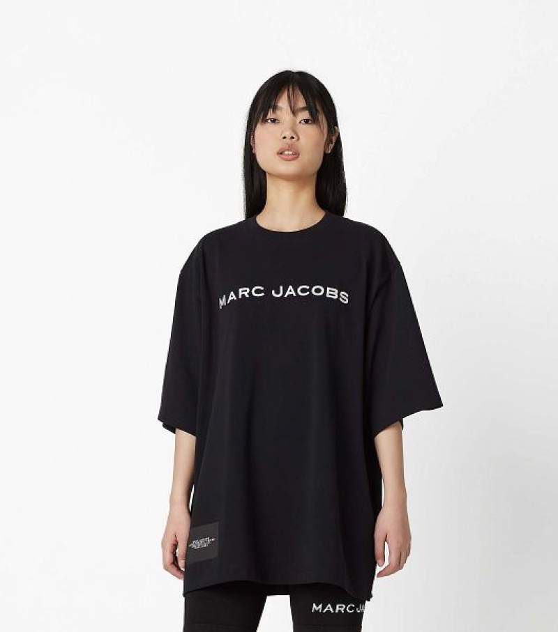 Black Marc Jacobs The Big Women's T Shirts | 95382AILH