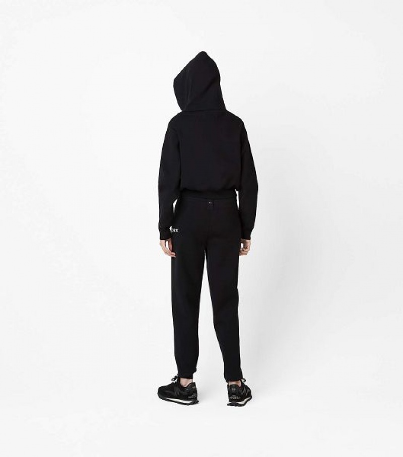 Black Marc Jacobs The Cropped Zip Women's Hoodie | 59208PKGN