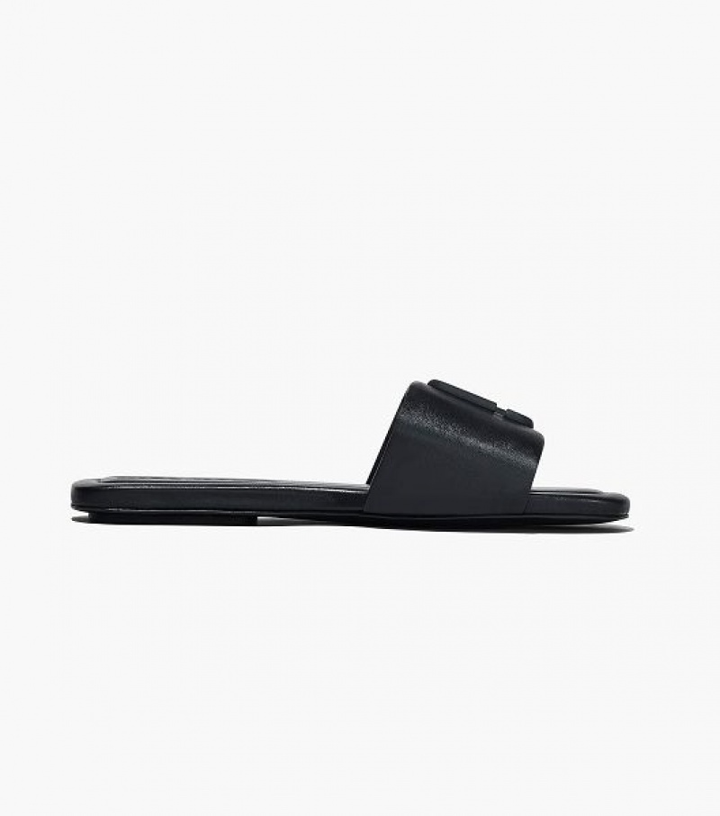 Black Marc Jacobs The J Marc Leather Women's Sandals | 20976MNVG