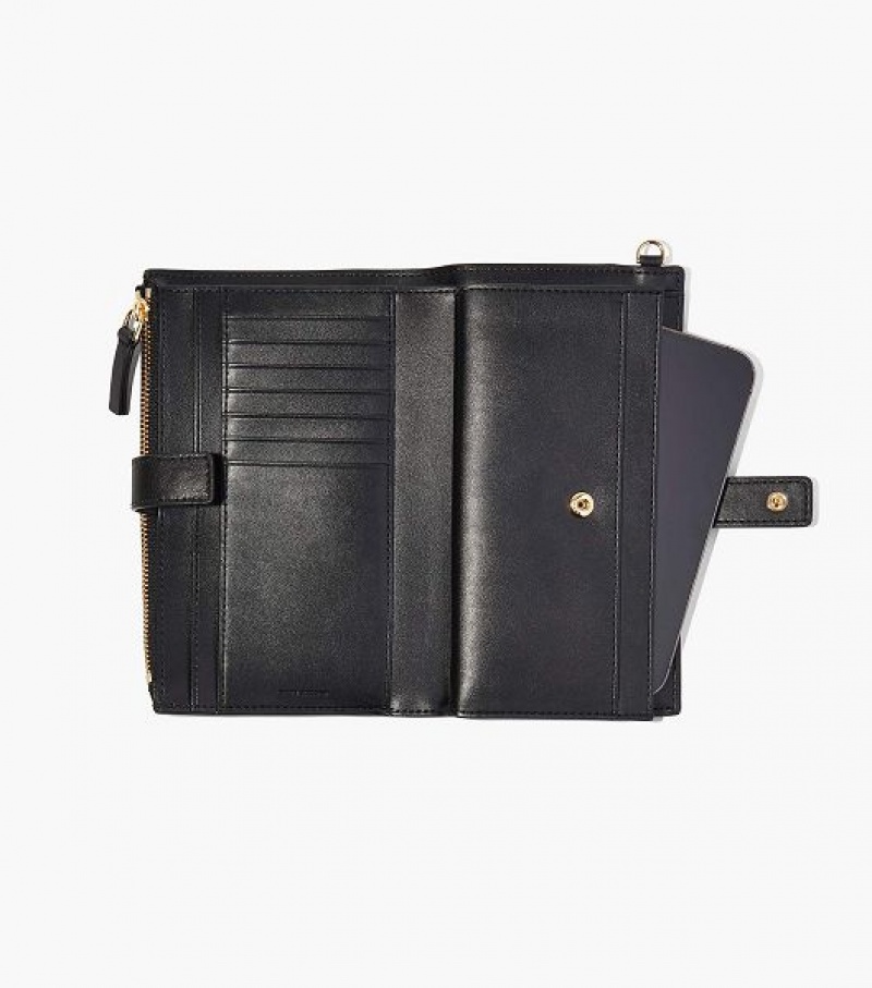 Black Marc Jacobs The J Marc Phone Wristlet Women's Wallets | 17296GUQY