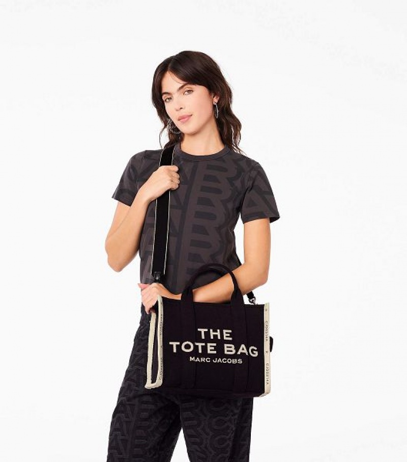 Black Marc Jacobs The Jacquard Medium Women's Tote Bags | 09681BUCV