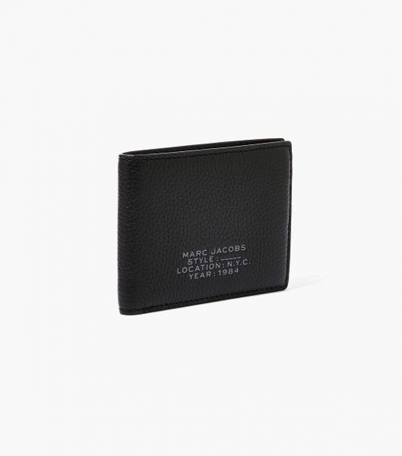 Black Marc Jacobs The Leather Billfold Women's Wallets | 91264ACLR