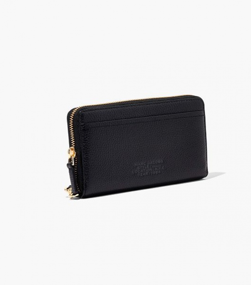 Black Marc Jacobs The Leather Continental Women's Wallets | 74021POXB