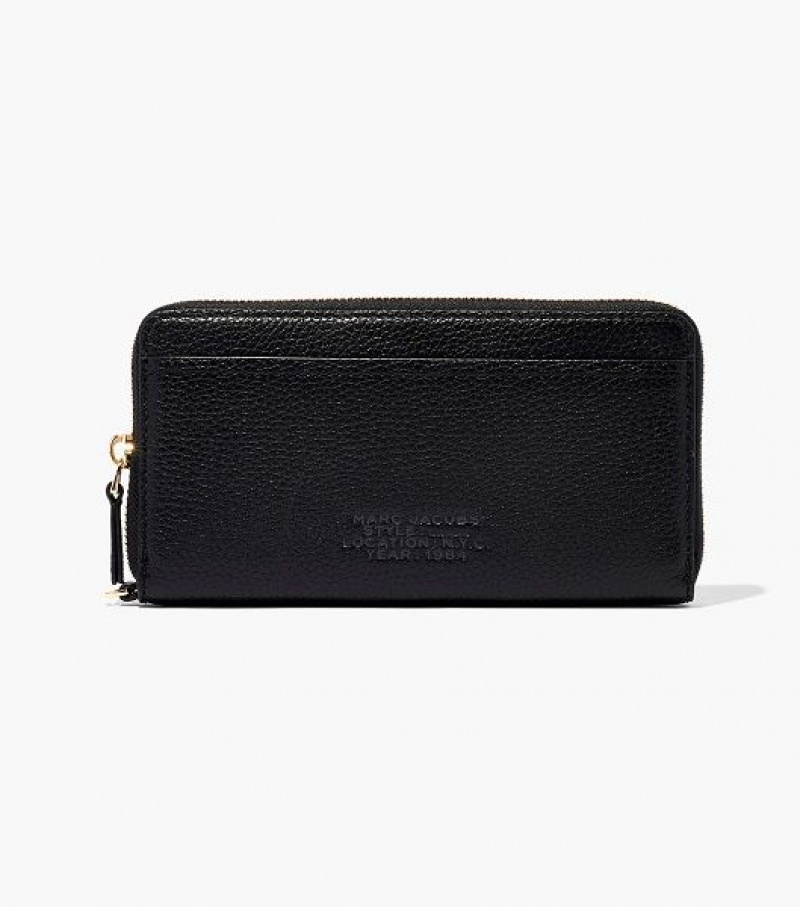 Black Marc Jacobs The Leather Continental Women's Wallets | 74021POXB