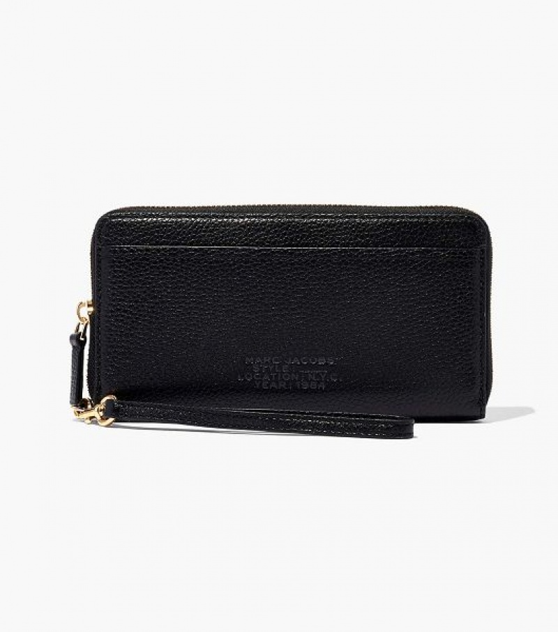 Black Marc Jacobs The Leather Continental Women\'s Wallets | 74021POXB