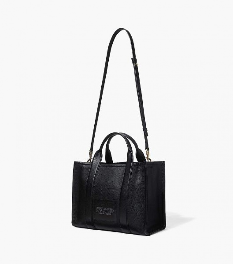 Black Marc Jacobs The Leather Medium Women's Tote Bags | 74058YWGP