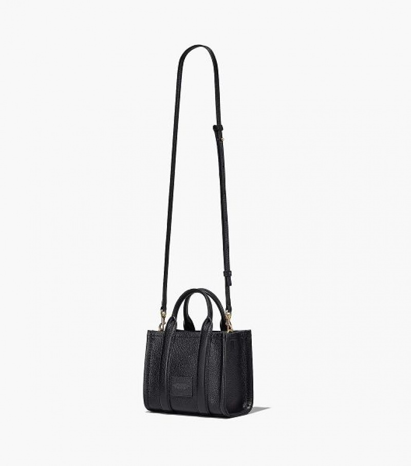 Black Marc Jacobs The Leather Mini Women's Tote Bags | 70952PJMV