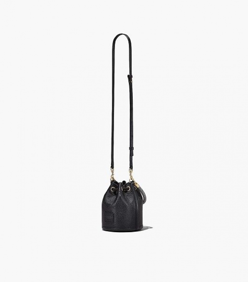 Black Marc Jacobs The Leather Mini Women's Bucket Bags | 18673IQOE