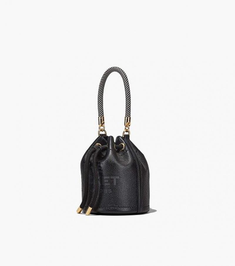 Black Marc Jacobs The Leather Mini Women's Bucket Bags | 18673IQOE