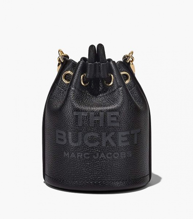 Black Marc Jacobs The Leather Mini Women's Bucket Bags | 18673IQOE