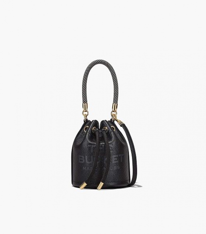 Black Marc Jacobs The Leather Mini Women\'s Bucket Bags | 18673IQOE