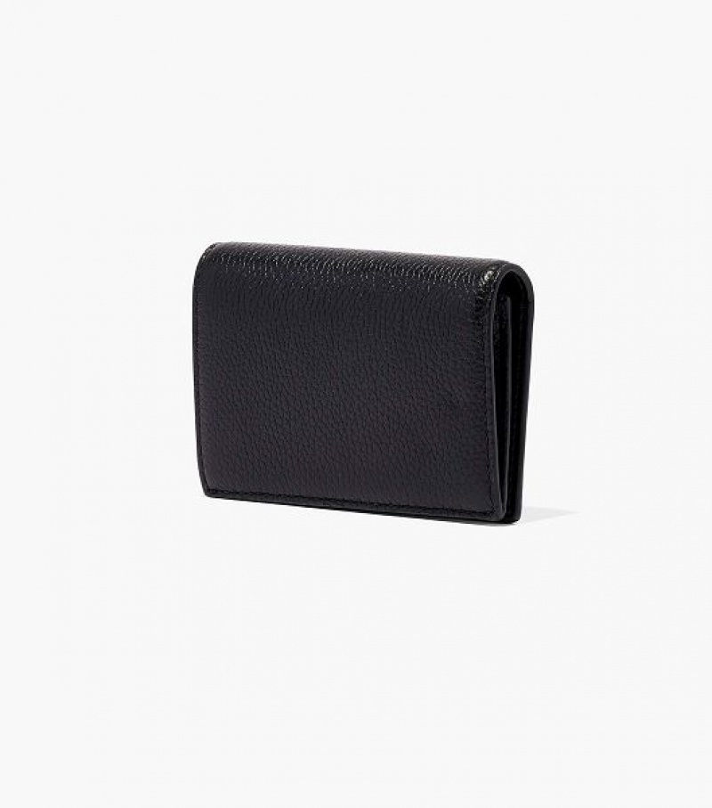 Black Marc Jacobs The Leather Small Bifold Women's Wallets | 09847RFLP