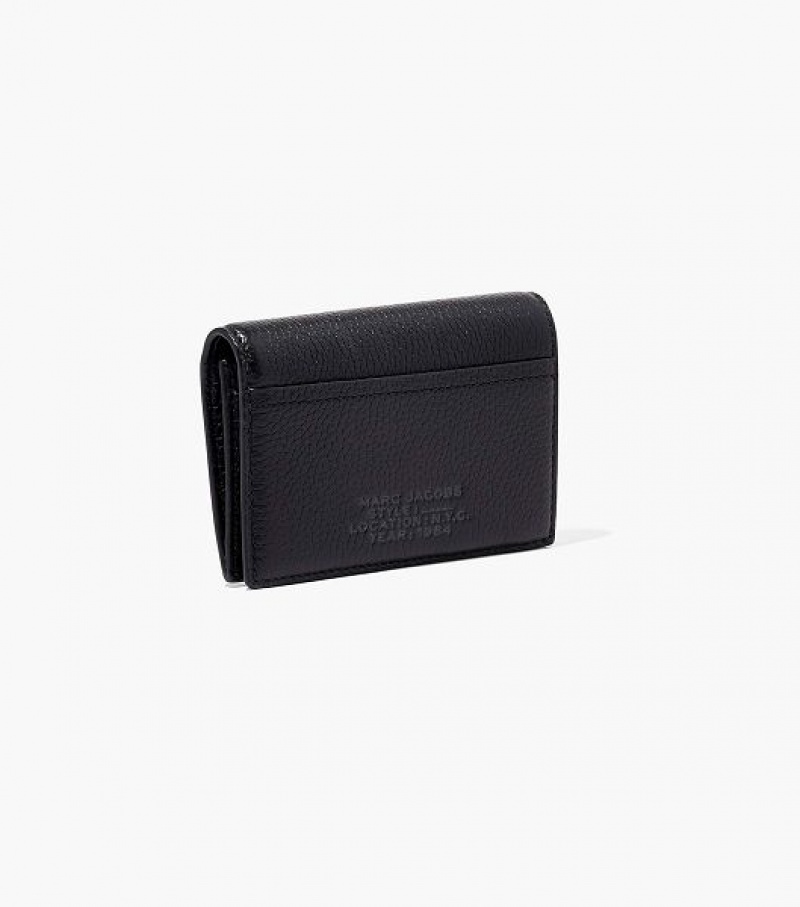 Black Marc Jacobs The Leather Small Bifold Women's Wallets | 09847RFLP