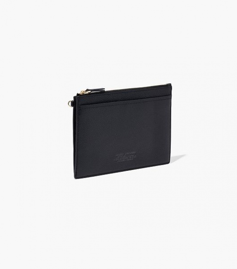 Black Marc Jacobs The Leather Small Wristlet Women's Wallets | 26403FRXI