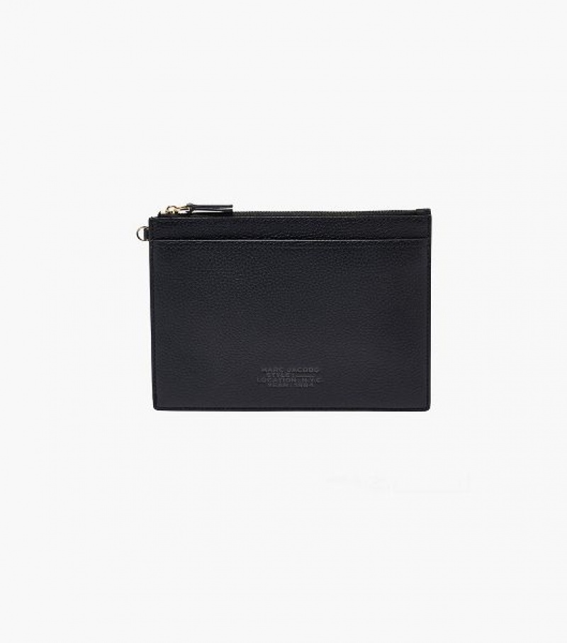 Black Marc Jacobs The Leather Small Wristlet Women's Wallets | 26403FRXI