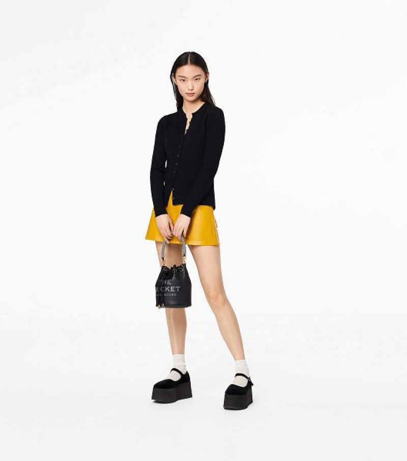 Black Marc Jacobs The Leather Women's Bucket Bags | 74950WNCQ