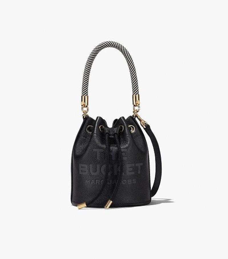 Black Marc Jacobs The Leather Women\'s Bucket Bags | 74950WNCQ