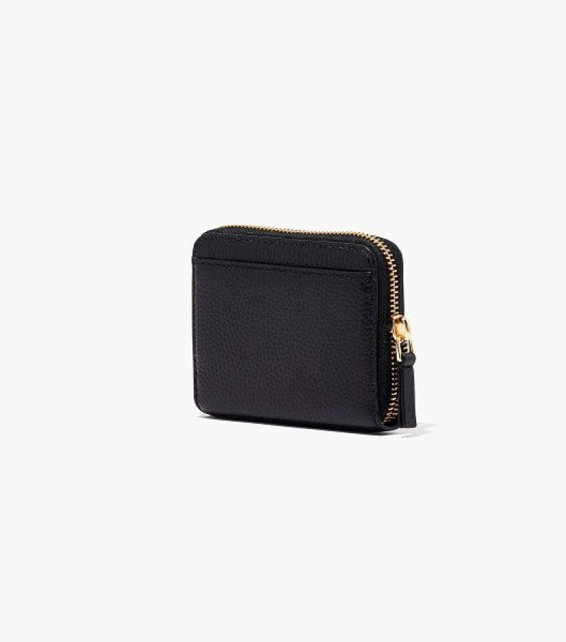 Black Marc Jacobs The Leather Zip Around Women's Wallets | 87643IDCP