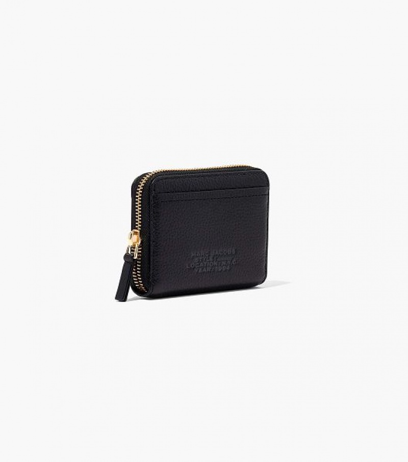 Black Marc Jacobs The Leather Zip Around Women's Wallets | 87643IDCP