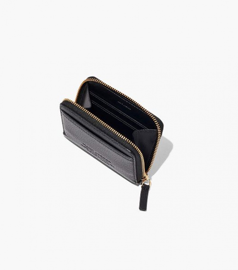 Black Marc Jacobs The Leather Zip Around Women's Wallets | 87643IDCP