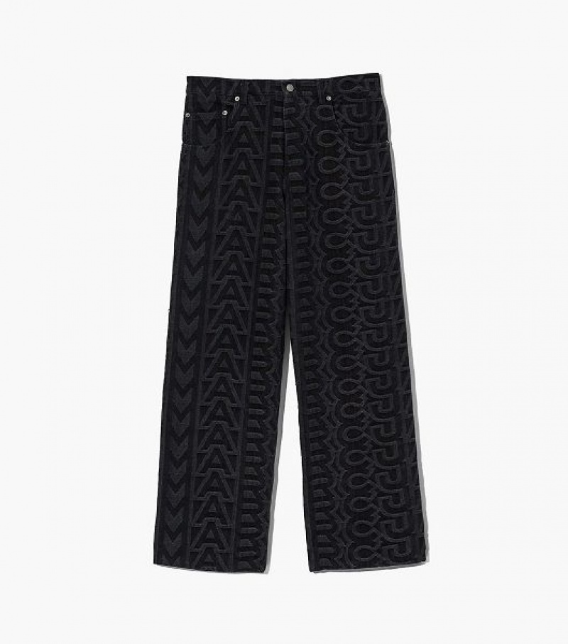 Black Marc Jacobs The Monogram Denim Women\'s Pants | 36248YEVW