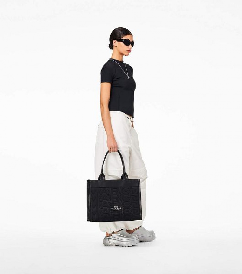 Black Marc Jacobs The Monogram Neoprene Large Women's Tote Bags | 19785UXJP