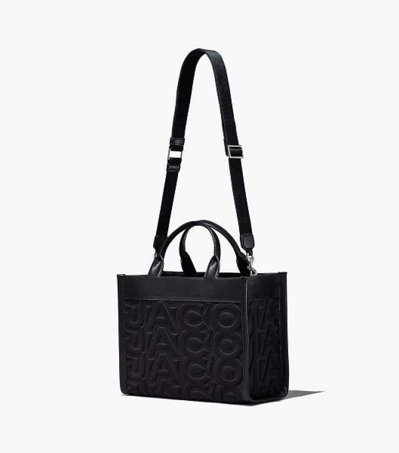 Black Marc Jacobs The Monogram Neoprene Medium Women's Tote Bags | 25861YQSD