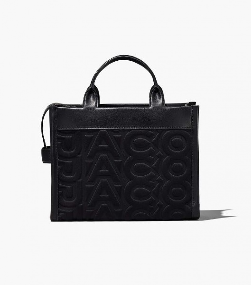 Black Marc Jacobs The Monogram Neoprene Medium Women's Tote Bags | 25861YQSD