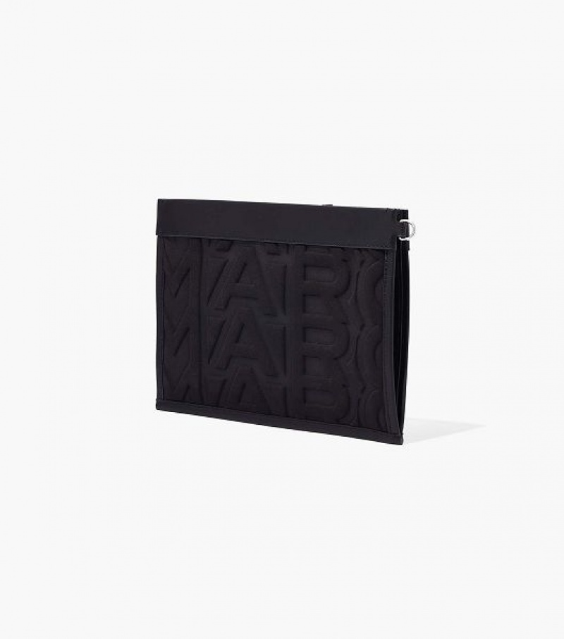 Black Marc Jacobs The Monogram Neoprene Large Wristlet Women's Wallets | 71846WEBZ