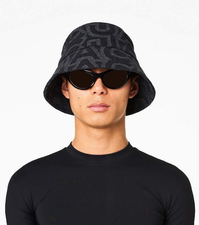 Black Marc Jacobs The Monogram Women's Bucket Hats | 65324CQHS