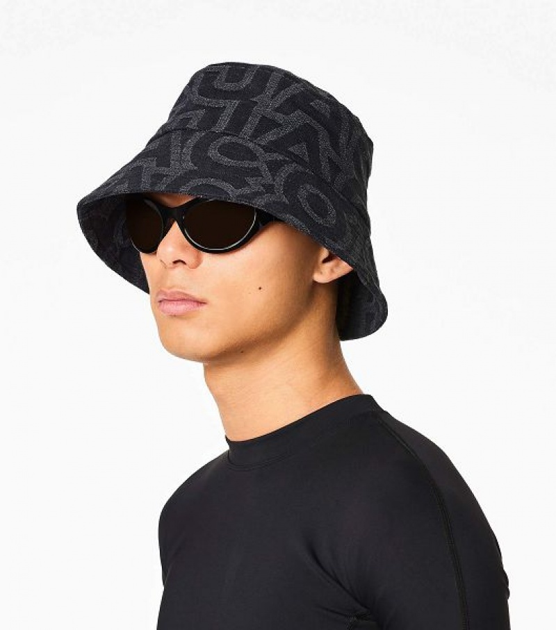 Black Marc Jacobs The Monogram Women's Bucket Hats | 65324CQHS