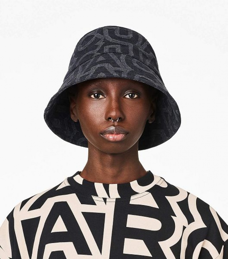 Black Marc Jacobs The Monogram Women's Bucket Hats | 65324CQHS