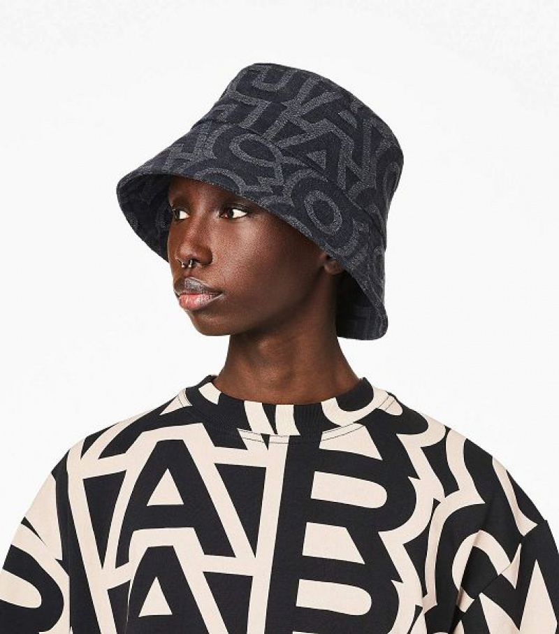 Black Marc Jacobs The Monogram Women's Bucket Hats | 65324CQHS