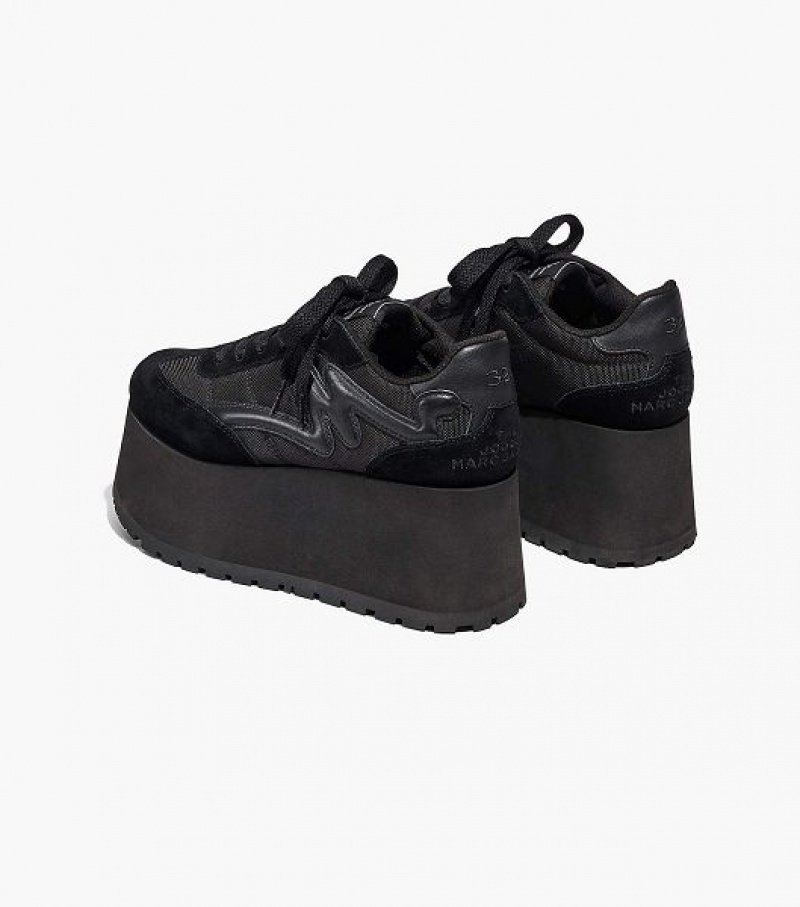 Black Marc Jacobs The Platform Jogger Women's Sneakers | 36895LMAT