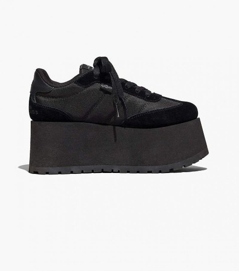 Black Marc Jacobs The Platform Jogger Women's Sneakers | 36895LMAT