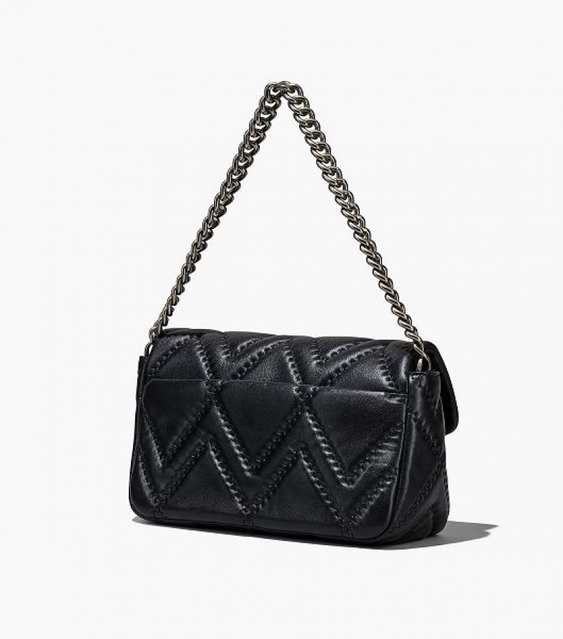 Black Marc Jacobs The Quilted Leather J Marc Large Women's Shoulder Bags | 12396ZFBP