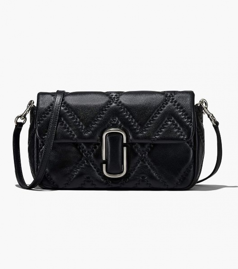 Black Marc Jacobs The Quilted Leather J Marc Large Women's Shoulder Bags | 12396ZFBP