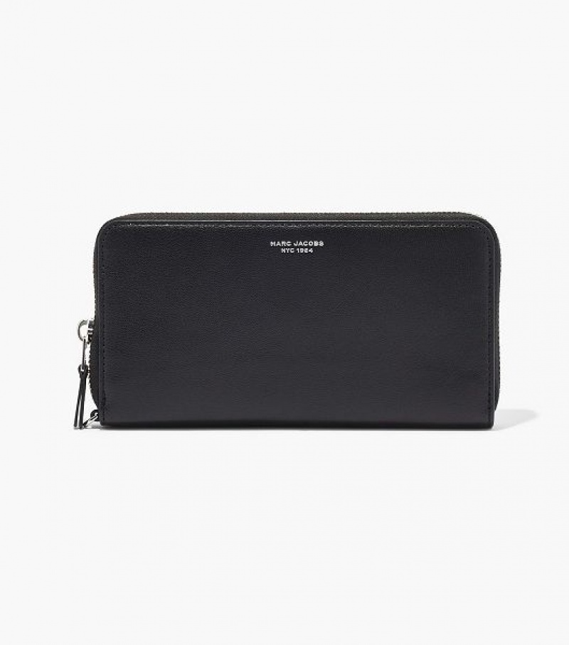 Black Marc Jacobs The Slim 84 Continental Wristlet Women's Wallets | 05178FBTD