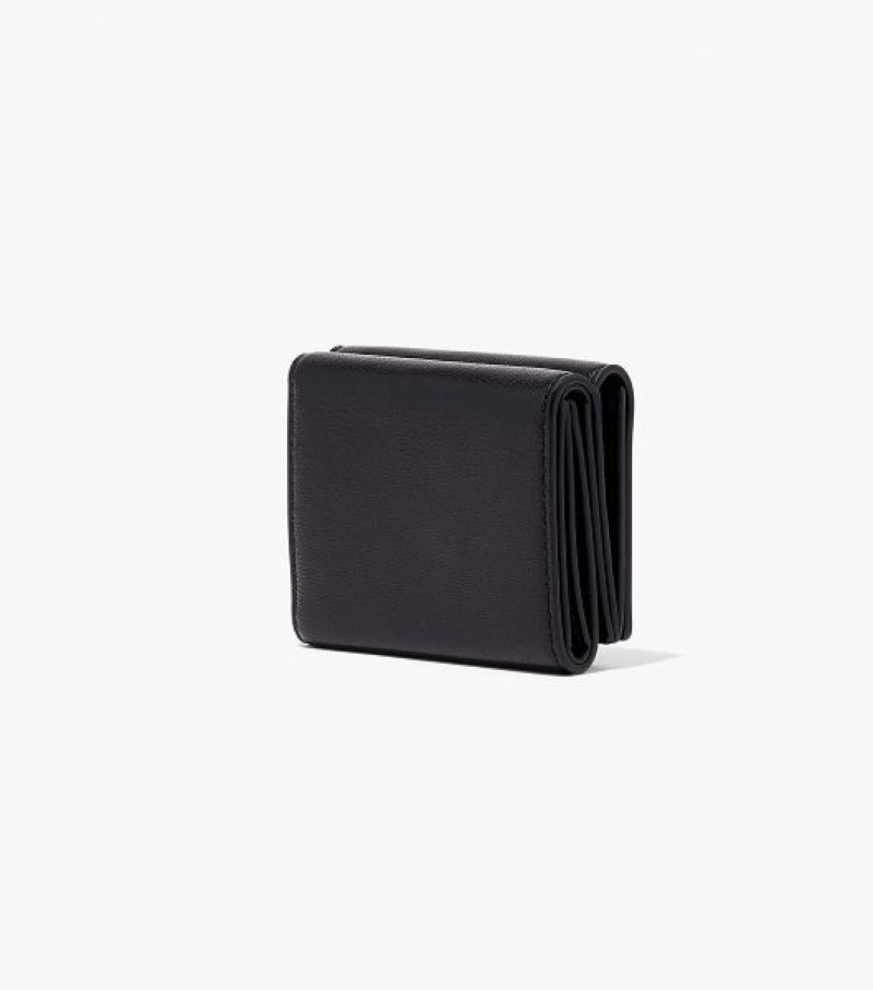 Black Marc Jacobs The Slim 84 Medium Trifold Women's Wallets | 81704FUEY