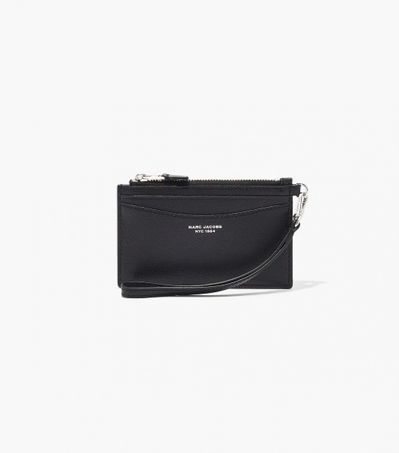 Black Marc Jacobs The Slim 84 Top Zip Wristlet Women\'s Wallets | 56213ZCWF